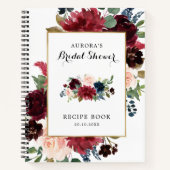 Burgund Navy Blush Brautparty Rezept Buch (Vorderseite)
