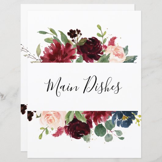 Burgund Navy Blush Brautparty Rezept Division (Vorne/Hinten)