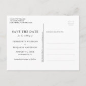 Burgund Navy Blush Gold Floral Save the Date Ankündigungspostkarte (Rückseite)