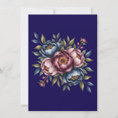 Burgund Navy & Blush Peony Probe Dinner Einladung (Rückseite)