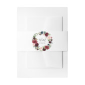 Burgund & Navy Blush Pink Floral 4 Einladung Bel Einladungsbanderole (Vorderseite Beispiel)