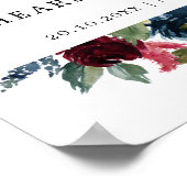 Burgund Navy Blush Probe Dinner Willkommen Poster (Ecke)