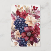 Burgund, Navy & Blush Weinverkostung Details Begleitkarte (Rückseite)