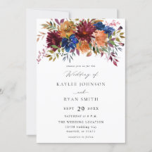 Burgund & Navy Fall Floral Wedding V2