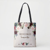 Burgund Navy Floral Boho Country Wedding Tasche (Vorderseite)