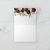 Burgund, Navy, Floral - Danke Karten (Innenseite)