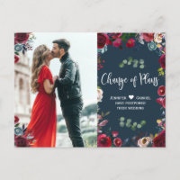 Burgund-Navy-Floral-Foto auf Hochzeit verschoben