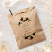 Burgund, Navy, Floral - Gastgeschenk Flaggen Geschenktütchen (Ausgeschnitten)