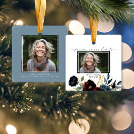 Burgund-Navy-Floral-Gedenkplatz Keramikornament