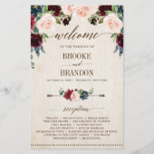 Burgund Navy Floral Rustikal Country Programm (Vorderseite)