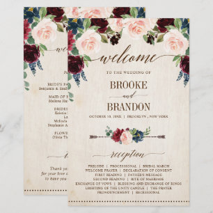 Burgund Navy Floral Rustikal Country Programm