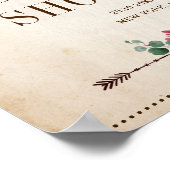 Burgund Navy Floral Rustikales Brautparty willkomm Poster (Ecke)