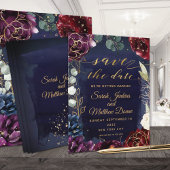 Burgund Navy Hochzeit speichern das Datum II Save The Date