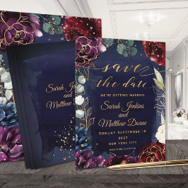 Burgund Navy Hochzeit speichern das Datum II Save The Date