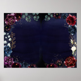 Burgund Navy Hochzeitplakette 40 x 30" Poster