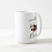 Burgund Navy Pink Floral Mutter der Bride 15oz Kaffeetasse (VorderseiteRechts)