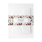 Burgund & Navy, Rosa Rosa Blüte 3 Einladungsbanderole (Vorderseite Beispiel)