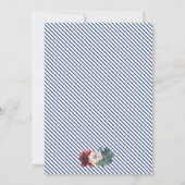 Burgund & Navy Winter Florals Taufe Einladung (Rückseite)