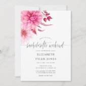 Burgund/oder Blush Herbst Bachelorette Wochenende Einladung (Vorderseite)