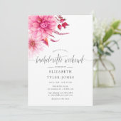 Burgund/oder Blush Herbst Bachelorette Wochenende Einladung (Stehend Vorderseite)