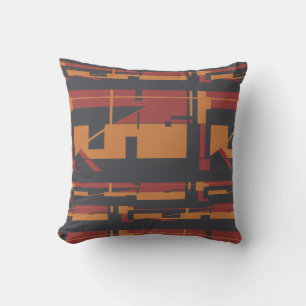 Burgund Orange Black Southwest Art Look Abstrakt Kissen