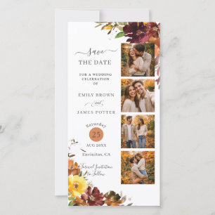 Burgund Orange Gelbe Fotoautomaten-Hochzeit im Her Save The Date