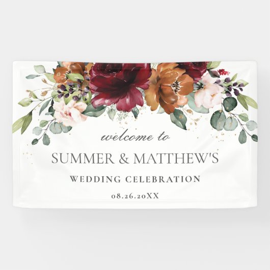 Burgund Orange Pink Elfenbeinblume Hintergrund für Banner (Horizontal)