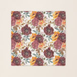 Burgund Orange Rustikale Herbstfarbe Blüte Schal<br><div class="desc">Burgund Orange Rustikale Herbstfallsflora Blütenfarben Hochzeitserlebnisse Scarves Wraps zeigt ein botanisches Aquarellblumenmuster in Bordeaux und Orange auf einem weißen Hintergrund. Ideal für Hochzeiten,  Hochzeiten,  Geburtstagsgeschenke für Mama,  Großmutter,  Freunde und vieles mehr. Entworfen von ©Evco Studio www.zazzle.com/store/evcostudio</div>