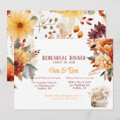 Burgund Orange Wedding Ring Probe Dinner Einladung (Vorne/Hinten)