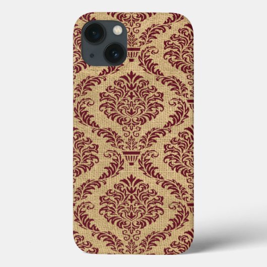 Burgund Pariser Moods Damask Case-Mate iPhone Hülle (Rückseite)