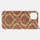 Burgund Pariser Moods Damask Case-Mate iPhone Hülle (Rückseite (Horizontal))