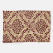 Burgund Pariser Moods Damask Geschirrtuch (Horizontal)