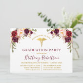 Burgund-Party Einladung (Stehend Vorderseite)