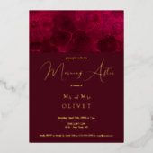 Burgund Passion Morgens Folieneinladung (Vorderseite)