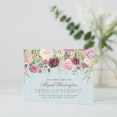 Burgund & Pastel Brautparty Einladungspostkarte (Stehend Vorderseite)