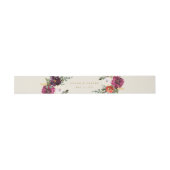 Burgund + Peach Watercolor Floral Wedding Einladungsbanderole (Flach)
