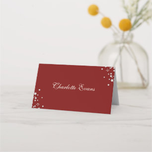 Burgund Perl-Gastname Hochzeit Platzkarte