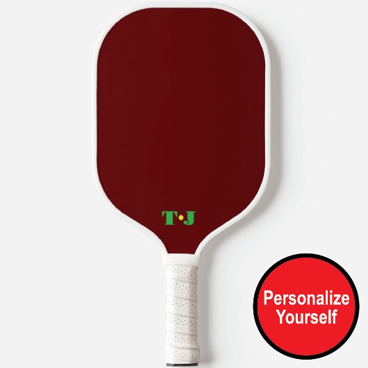 Burgund Personalisiert Mit Monogramm Pickleball Schläger