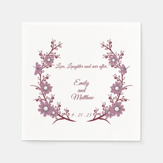 Burgund Personalisiert Serviette (Vorderseite)