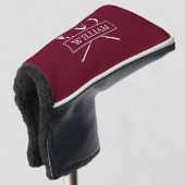 Burgund Personalisierte Namensklubs und Ball Golf Headcover (3/4 Vorderseite)