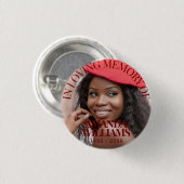 Burgund | Personalisiertes Foto-Memorial Button (Vorne & Hinten)