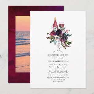 Burgund Pflaume Roter Wein Verkostung des Lebens Einladung