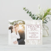 Burgund Philippinen Hochzeit Foto Danke (Stehend Vorderseite)