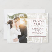 Burgund Philippinen Hochzeit Foto Danke (Vorderseite)