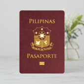 Burgund Philippinen Pass Save the Date Folieneinladung (Stehend vorne)