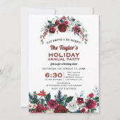 Burgund Pine Holiday Party Einladung (Vorderseite)