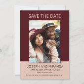 Burgund Pink 4 Foto Hochzeitsstimme Rett Datum Ret Save The Date (Vorderseite)