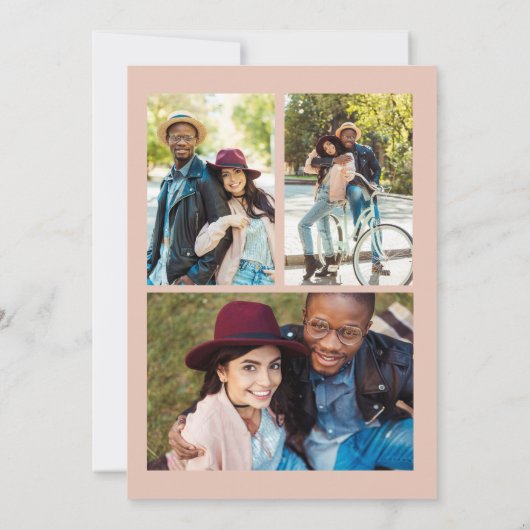 Burgund Pink 4 Foto Hochzeitsstimme Rett Datum Ret Save The Date (Rückseite)