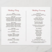 Burgund Pink Blume Antlers Wedding Programm Flyer (Hinten)