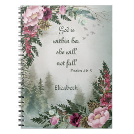 Burgund Pink Blume Forest Psalm Prayer Journal Notizblock